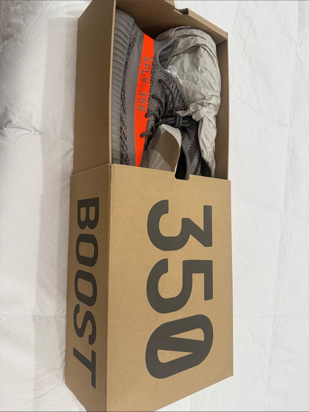 Yeezy Boost 350 V2 Gray with Orange Stripe